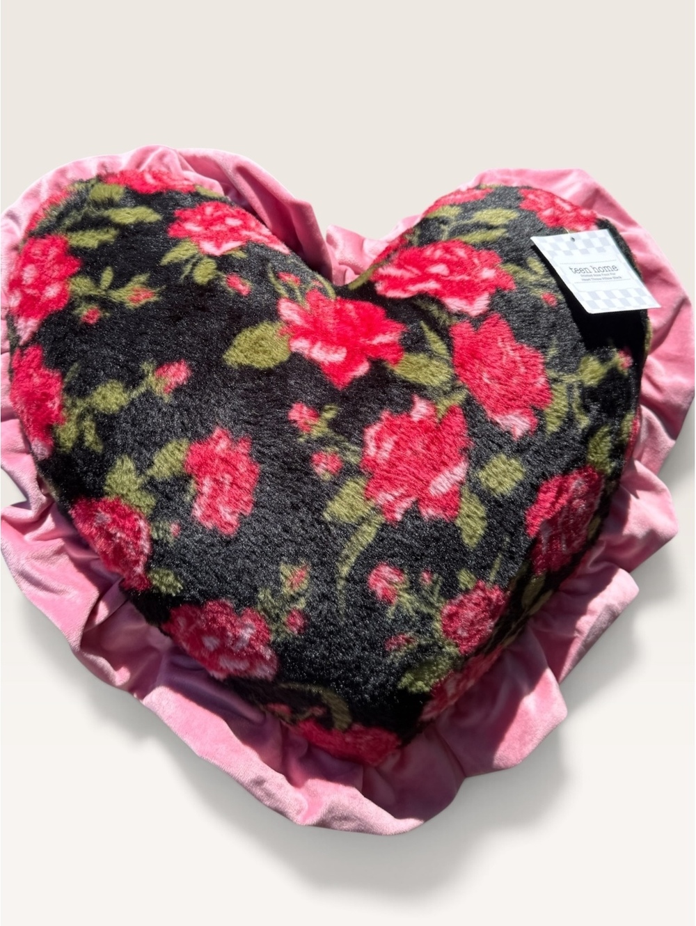 NWT Teen Home Floral Heart Pillow